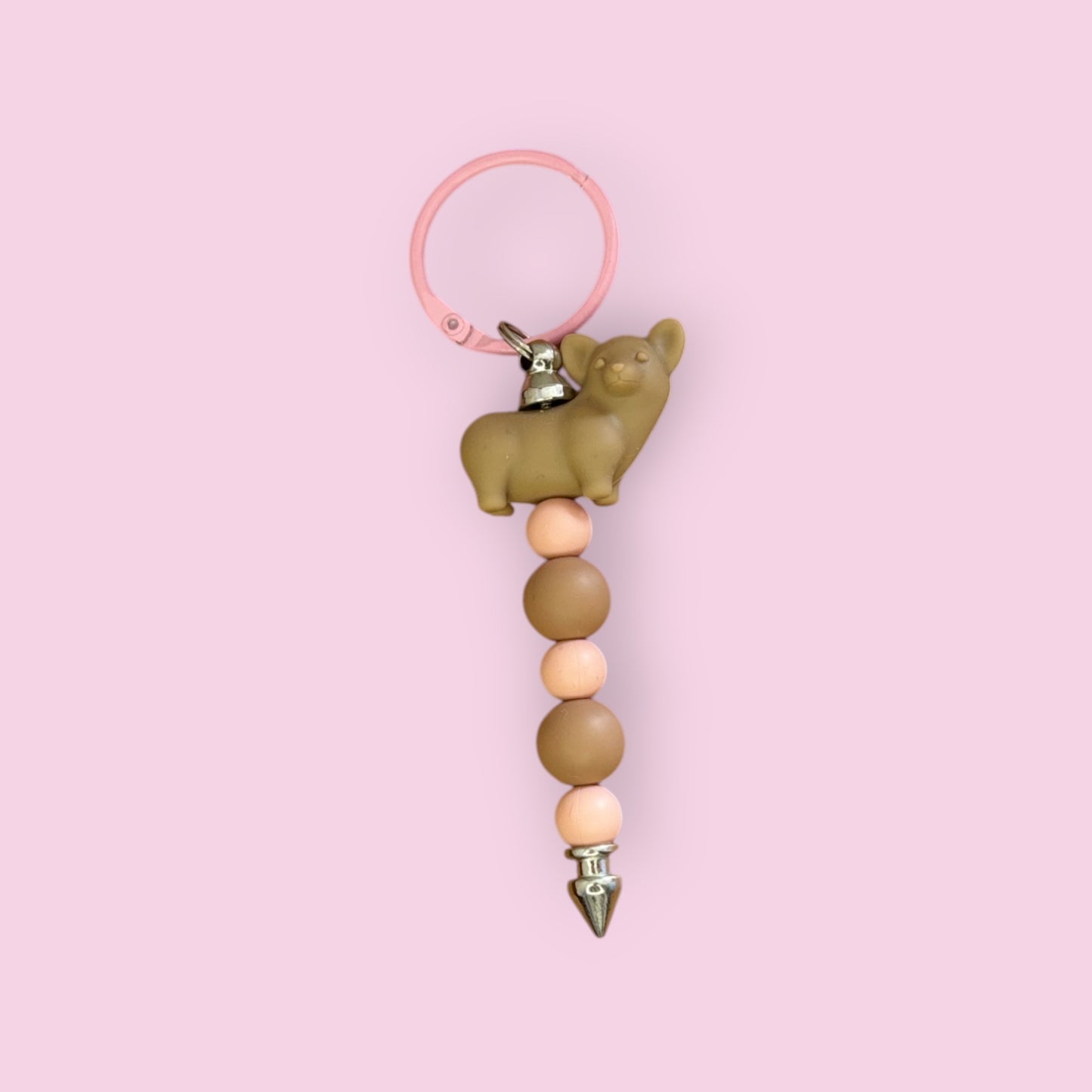 Brown Corgi Dog Keychain