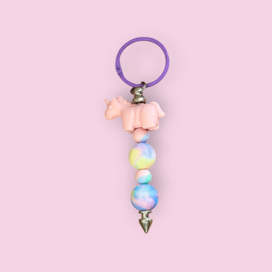 Pink Unicorn Keychain