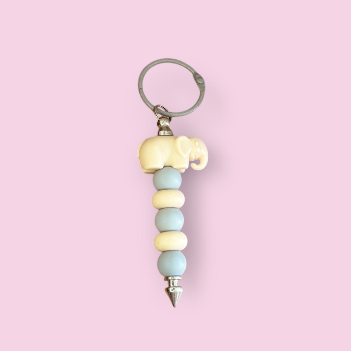 Cream Elephant Keychain