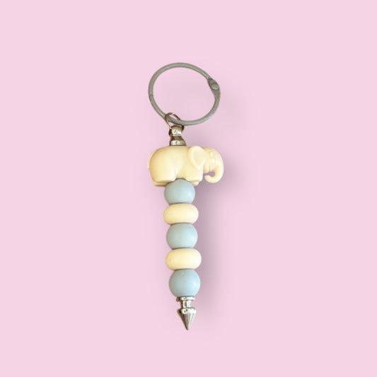 Cream Elephant Keychain