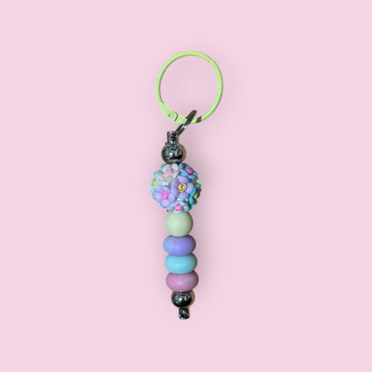 Pastel Flower Ball Keychain