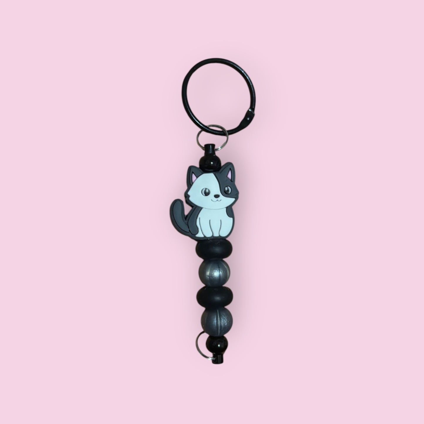 Black & White Cat Keychain